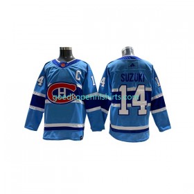 Montreal Canadiens Nick Suzuki 14 Adidas 2022-2023 Reverse Retro Blauw Authentic Shirt - Mannen